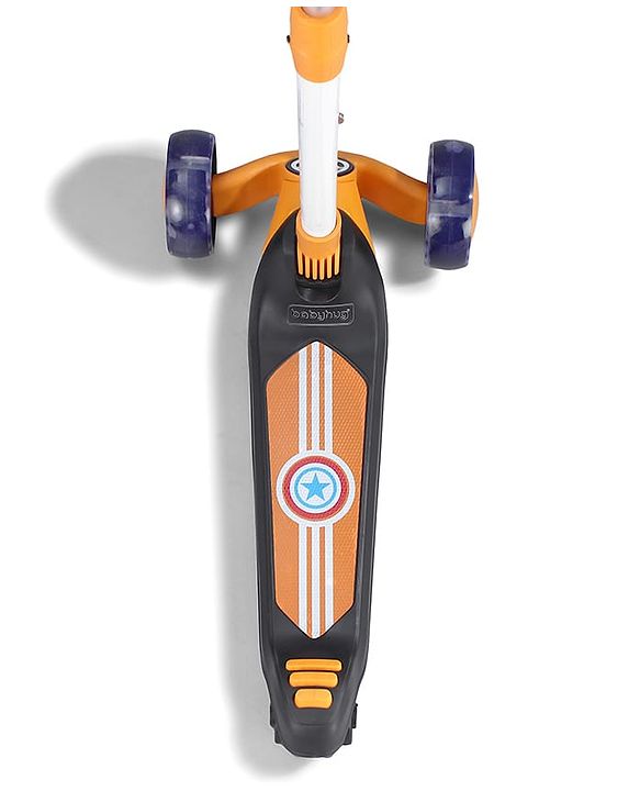 Babyhug Glider 3 Wheel Kids Kick Scooter with LED Wheels - Red Blue| Adjustable Height| Weight Capacity Upto 50 Kg| Toy for 2 to 12 yrs Boys & Girls| Activity Gifting Option| Compact Fold| Lean-to-Steer