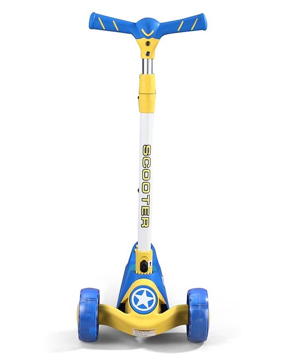 Babyhug Glider 3 Wheel Kids Kick Scooter with LED Wheels - Red Blue| Adjustable Height| Weight Capacity Upto 50 Kg| Toy for 2 to 12 yrs Boys & Girls| Activity Gifting Option| Compact Fold| Lean-to-Steer