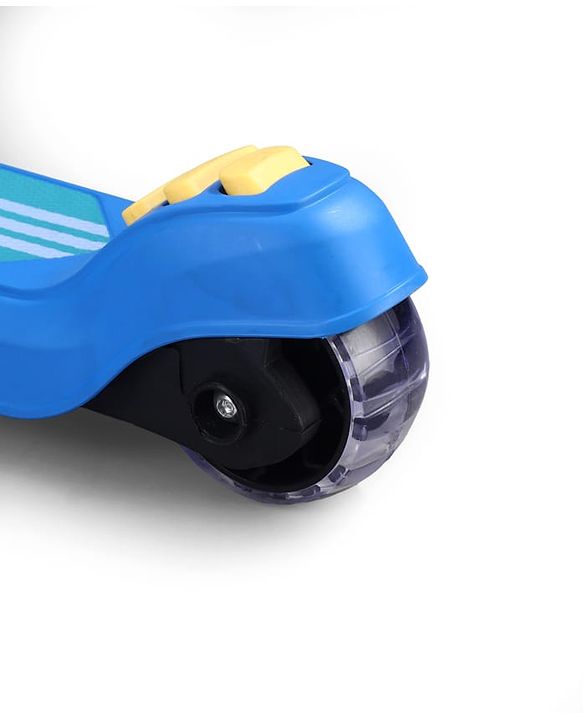 Babyhug Glider 3 Wheel Kids Kick Scooter with LED Wheels - Red Blue| Adjustable Height| Weight Capacity Upto 50 Kg| Toy for 2 to 12 yrs Boys & Girls| Activity Gifting Option| Compact Fold| Lean-to-Steer
