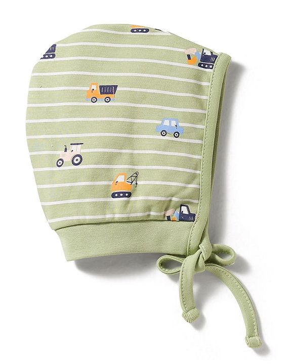Babyhug 100% Cotton Intelock Knit Printed Baby Caps Pack of 2 Multicolor - Diameter 14 cm