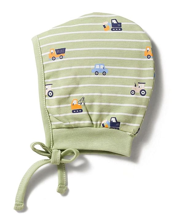 Babyhug 100% Cotton Intelock Knit Printed Baby Caps Pack of 2 Multicolor - Diameter 14 cm