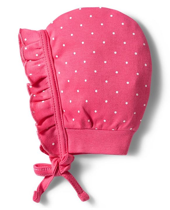 Babyhug 100% Cotton Interlock Knit Baby Caps With Floral & Polka Dots Print Pack of 2 Multicolor - Diameter 10 cm