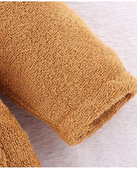 Babyhug Knit Terry Unisex Bath Robe With Fox Hood - Brown