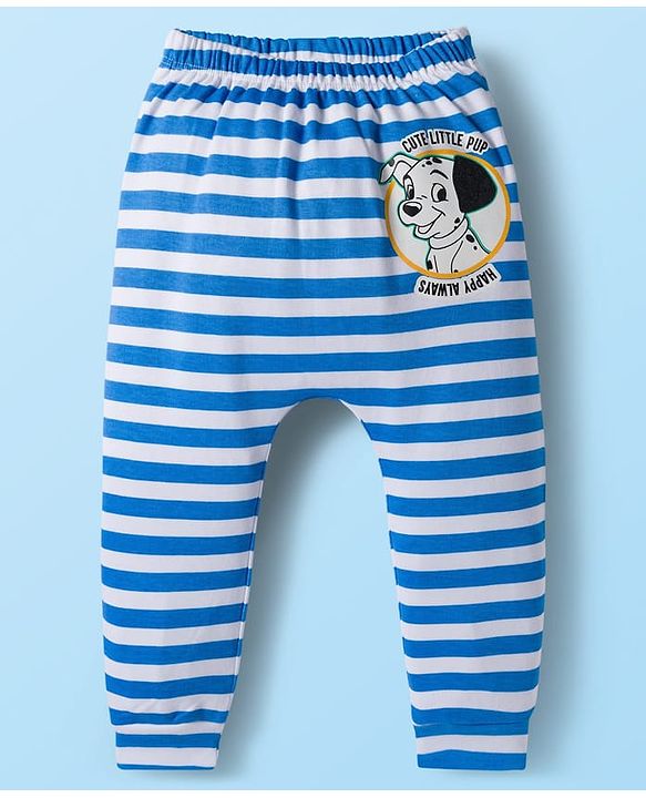 Babyhug Disney Interlock Knit Full Length 101 Dalmatians Printed Diaper Leggings Pack of 3 - White Blue & Sea Green