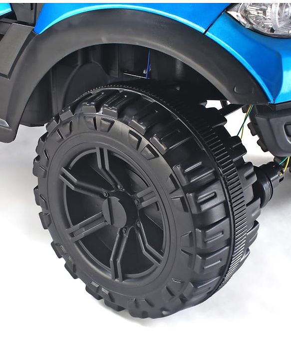 Babyhug Battery Operated Ride on Jeep with Music & LED Lights - Blue| Rechargeable Battery|Openable Doors| AUX|Remote Control|Easy to Assemble| Forward & Reverse| Magic Swing Movement