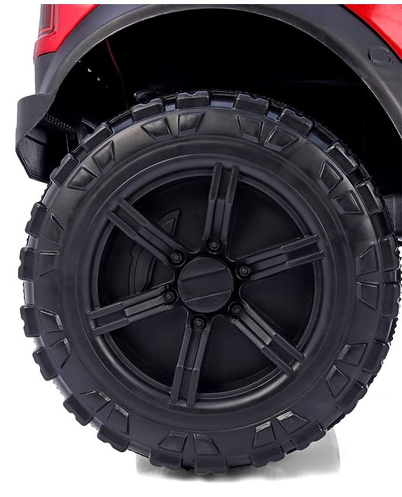 Babyhug Battery Operated Ride on Jeep with Music & LED Lights - Red| Rechargeable Battery| Openable Doors| Built-in Music & AUX| Remote Control| Easy to Assemble| Forward & Reverse