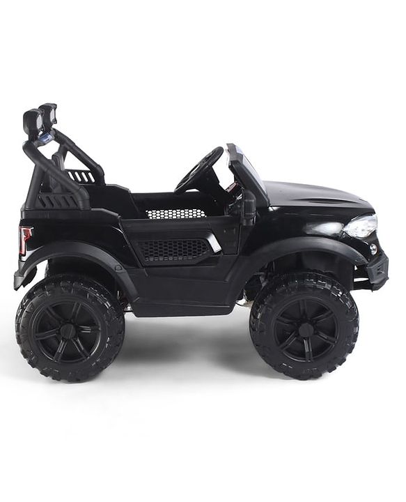 Babyhug Battery Operated Ride on Jeep with Music & LED Lights - Blue| Rechargeable Battery|Openable Doors| AUX|Remote Control|Easy to Assemble| Forward & Reverse| Magic Swing Movement