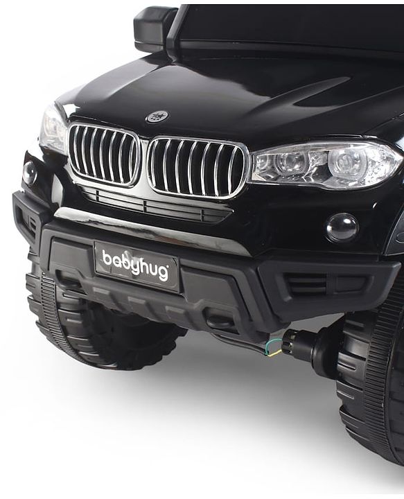 Babyhug Battery Operated Ride on Jeep with Music & LED Lights - Blue| Rechargeable Battery|Openable Doors| AUX|Remote Control|Easy to Assemble| Forward & Reverse| Magic Swing Movement