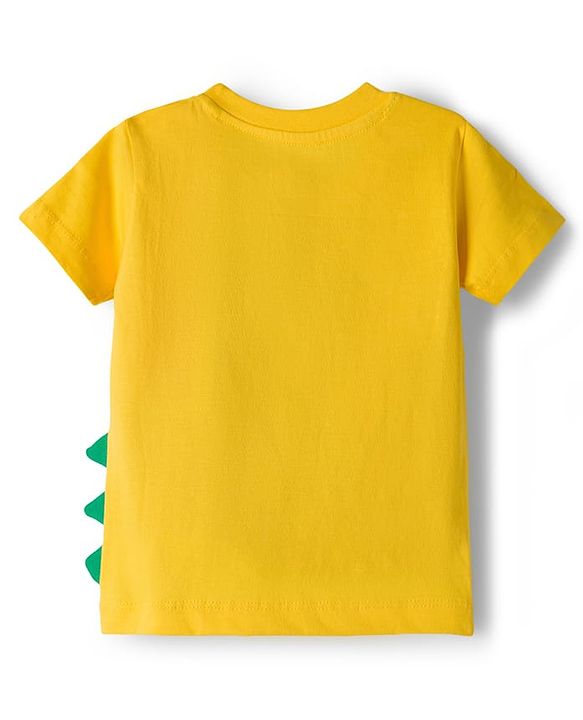 Babyhug 100% Cotton Knit Half Sleeves & Sleeveless Striped Crocodile Printed T-Shirt & Shorts Set - Multicolour & Green