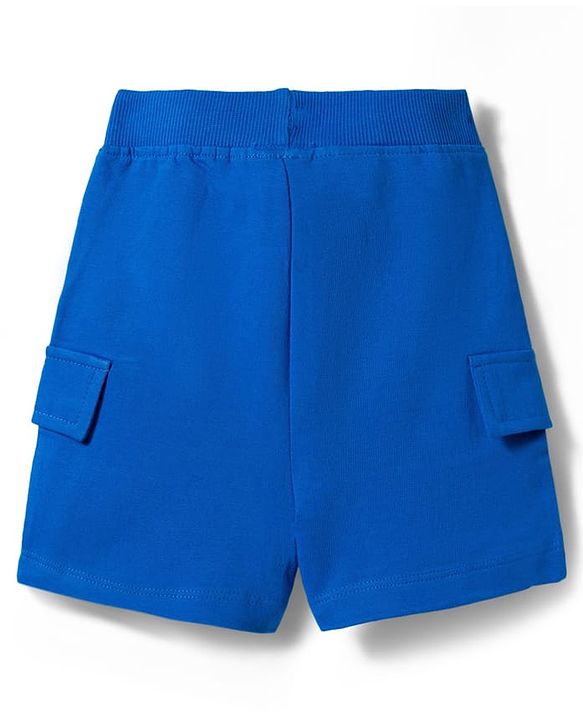 Babyhug Single Jersey Knit Half Sleeves T-Shirt & Shorts Set with Happy Print - Blue