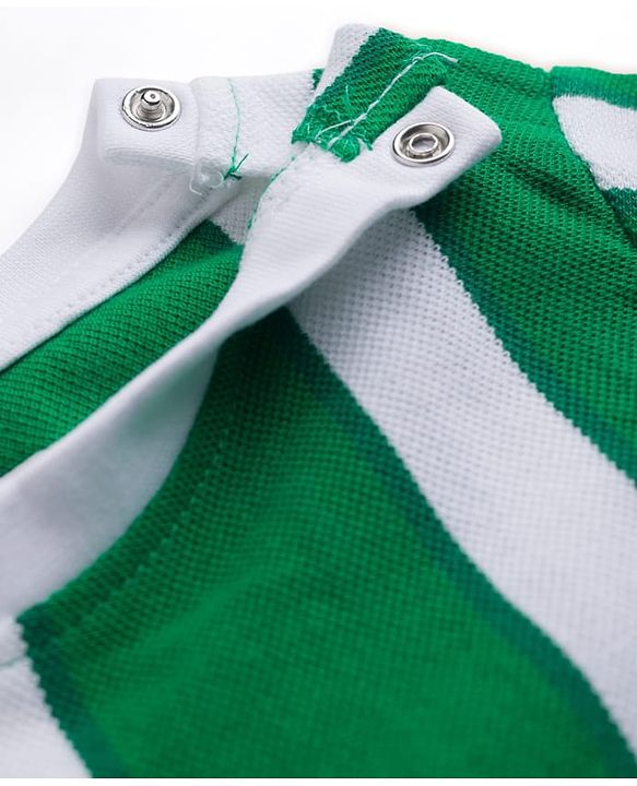 Babyhug 100% Cotton Knit Half Sleeves Striped T-Shirt & Shorts Set - Green