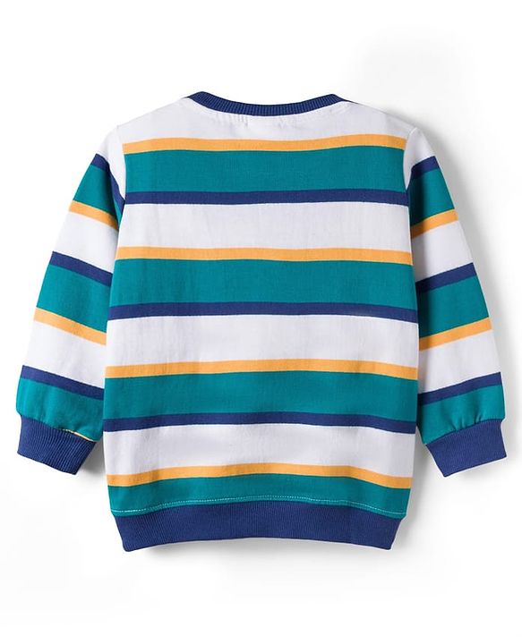 Babyhug Single Jersey Knit Full Sleeves Striped T-Shirt & Lounge Pant Set - Multicolor