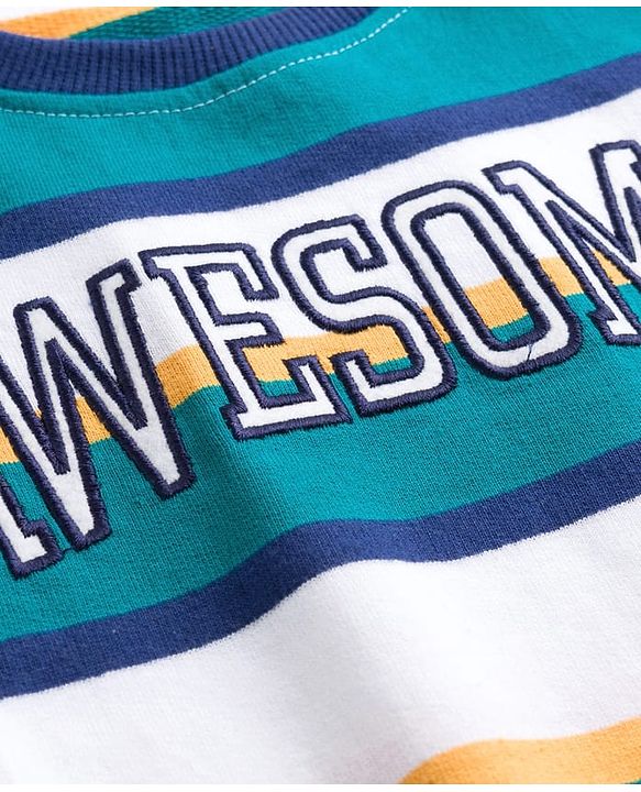 Babyhug Single Jersey Knit Full Sleeves Striped T-Shirt & Lounge Pant Set - Multicolor