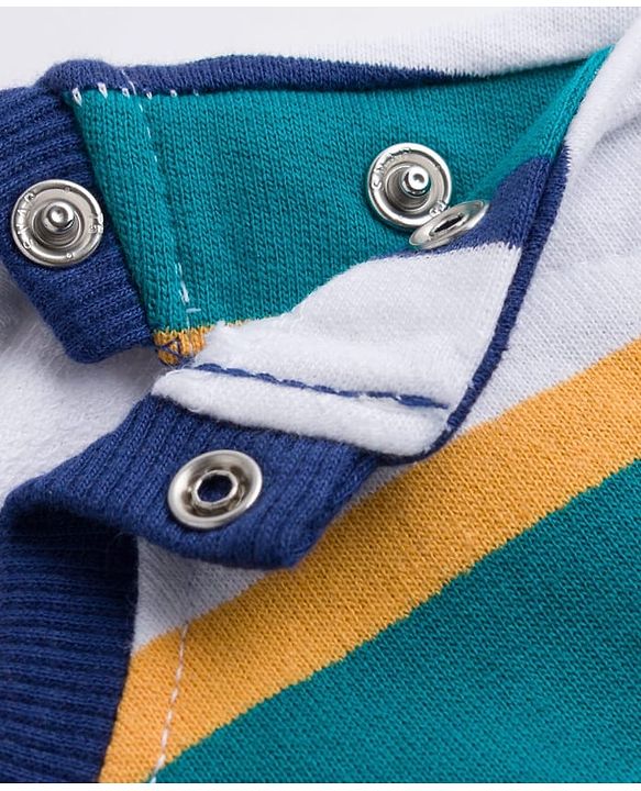 Babyhug Single Jersey Knit Full Sleeves Striped T-Shirt & Lounge Pant Set - Multicolor