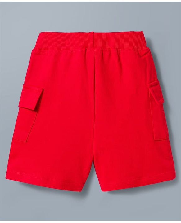Babyhug Single Jersey Knit Half Sleeves Cut & Sew Polo T-Shirt & Shorts Set - Blue & Red
