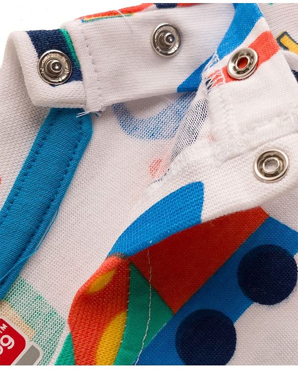 Babyhug 100% Cotton Knit Half Sleeves Vehicles Printed T-Shirt & Shorts Set - Multicolour