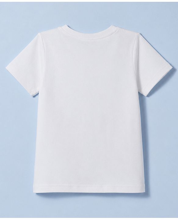 Pine Kids Cotton Knit T-Shirt with Lion Graphic Print Bright White 4-5 Years