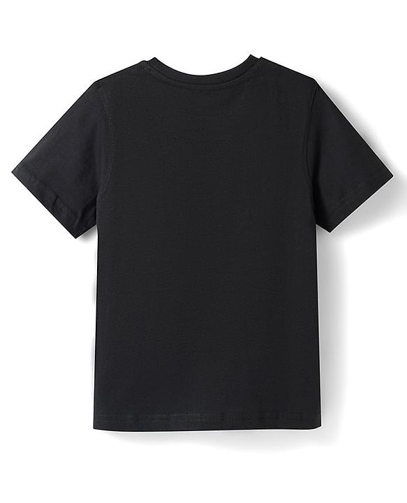 Pine Kids Cotton Knit T-Shirts Round Neck Half Sleeves Elephant Graphic Black 4-5 Years