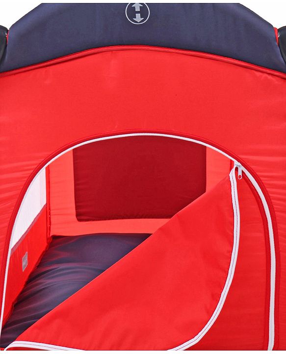 Babyhug My Space Playpen With Removable Mosquito Net - Red Navy (Assembly Video Available)