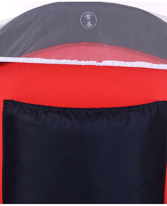 Babyhug My Space Playpen With Removable Mosquito Net - Red Navy (Assembly Video Available)