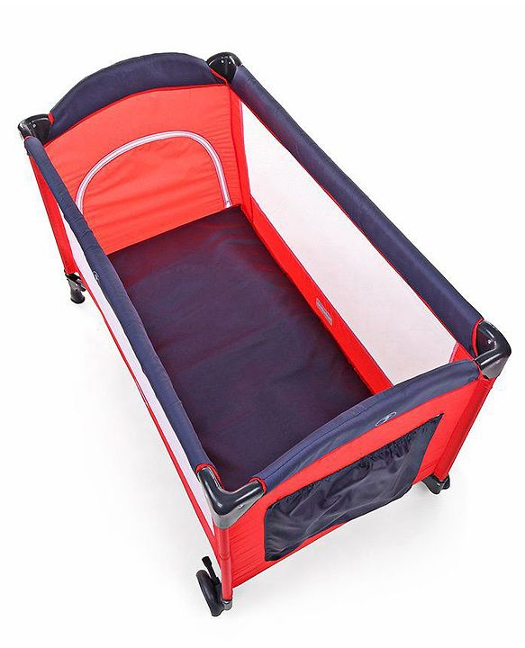Babyhug My Space Playpen With Removable Mosquito Net - Red Navy (Assembly Video Available)