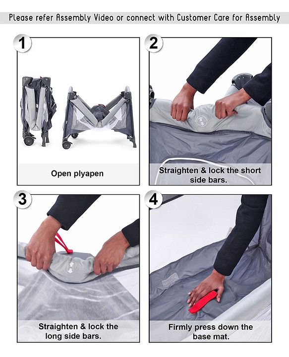 Babyhug My Space Playpen With Removable Mosquito Net - Pink (Assembly Video Available)