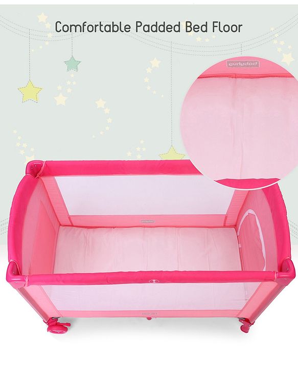 Babyhug My Space Playpen With Removable Mosquito Net - Pink (Assembly Video Available)