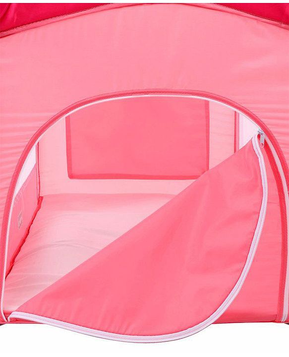 Babyhug My Space Playpen With Removable Mosquito Net - Pink (Assembly Video Available)