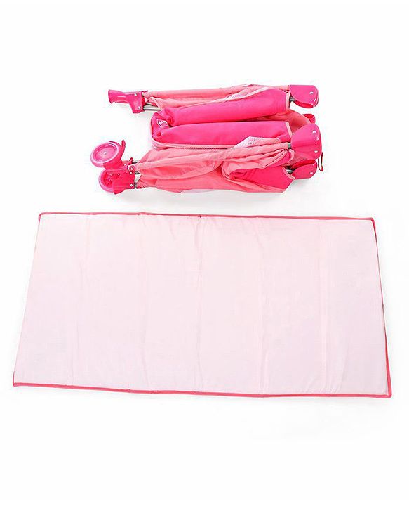 Babyhug My Space Playpen With Removable Mosquito Net - Pink (Assembly Video Available)