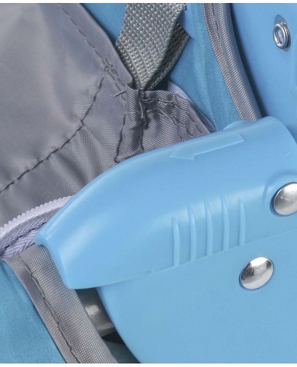 Babyhug Keep Me Close 2 in 1 Playpen Cum Baby Cot With Mosquito Net  - Blue Grey (Assembly Video Available)
