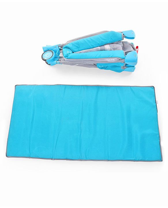 Babyhug Keep Me Close 2 in 1 Playpen Cum Baby Cot With Mosquito Net  - Blue Grey (Assembly Video Available)