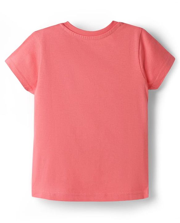 Babyhug Cotton Knit Half Sleeves T-Shirt & Capri Night Suit With Unicorn Print - Pink