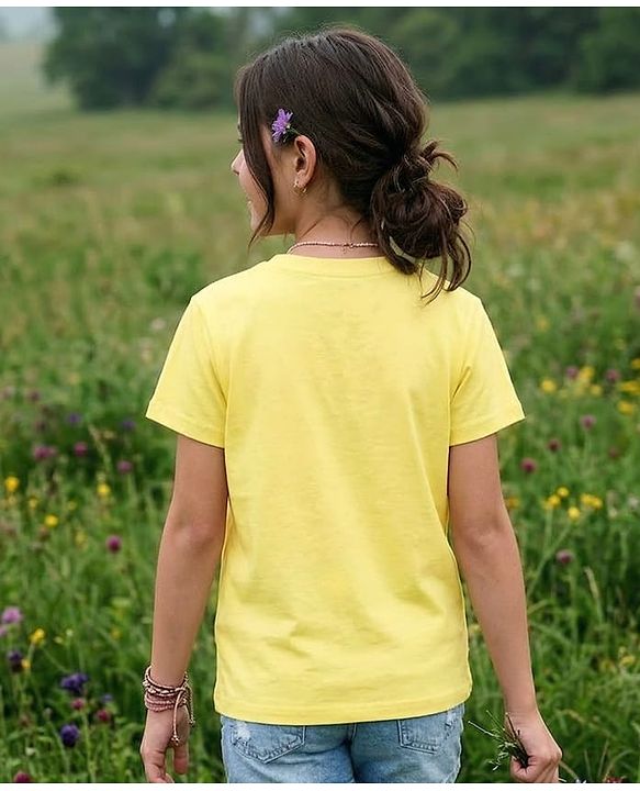 Pine Kids 100% Cotton Knit Half Sleeves Floral Printed T-Shirt - Yellow