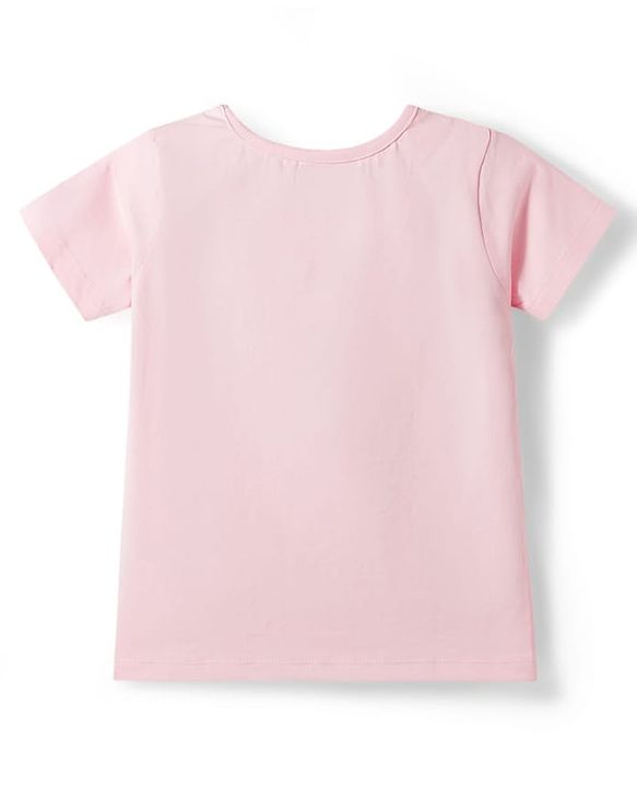Pine Kids Cotton Knit Half Sleeves T-Shirt & Shorts Night-Suit With Butterfly Print - Pink