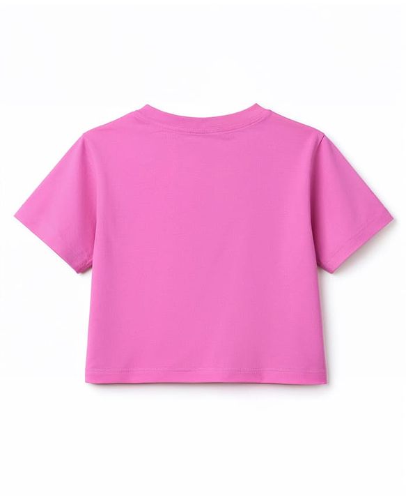 Pine Kids  Cotton Knit Half Sleeves T-Shirt with Los Angeles Print - Plum