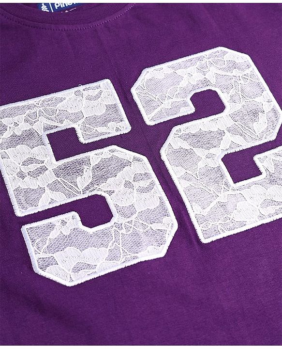 Pine Kids Cotton Knit T-Shirt with Half Sleeves and Round Neck Imperial Purple 4-5 Years