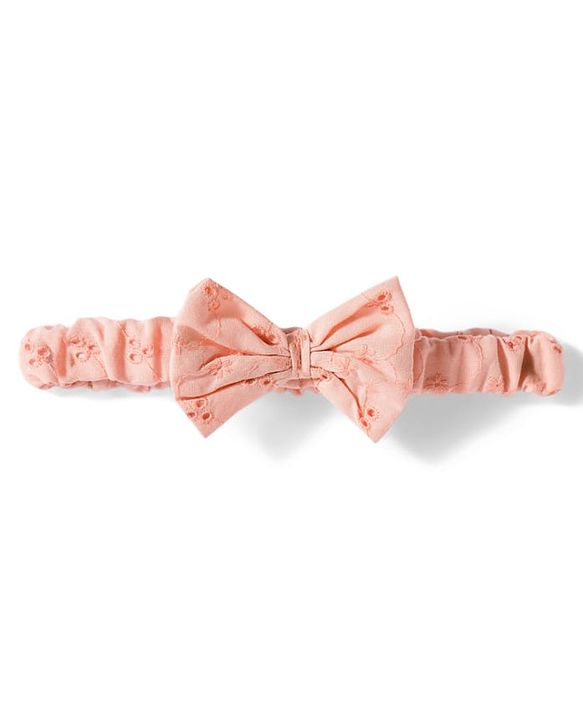 Babyhug Cotton Woven Sleeveless Floral Embroidered Schiffli A Line Frock with Headband - Peach