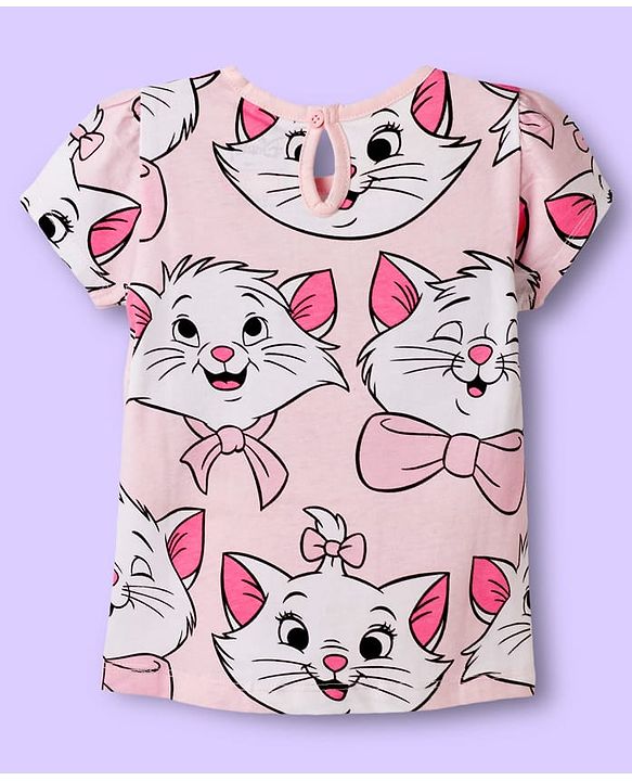 Babyhug Disney Knit Half Sleeves T-Shirts with Disney Character Graphic Pack of 2 - Light Blue & Pink