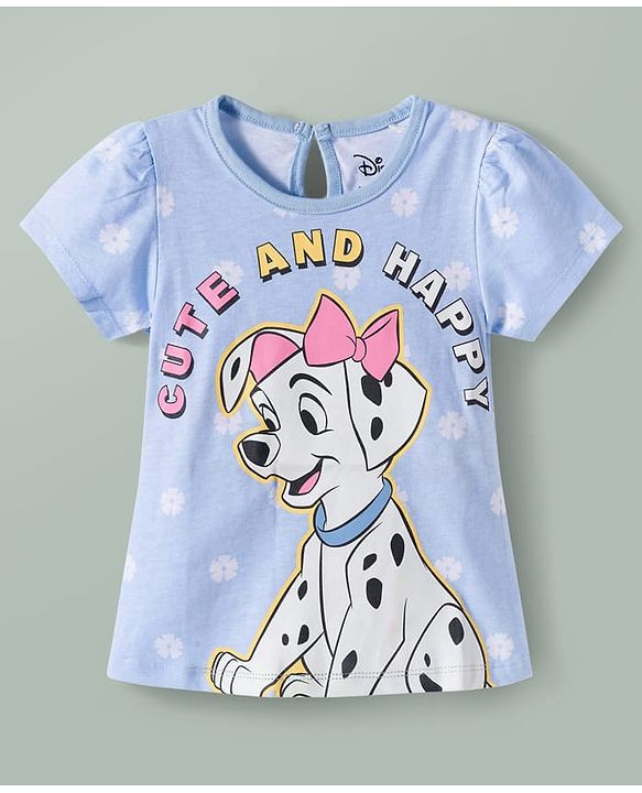 Babyhug Disney Knit Half Sleeves T-Shirts with Disney Character Graphic Pack of 2 - Light Blue & Pink
