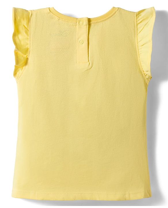 Babyhug Disney Single Jersey Knit Frill Sleeves T-Shirt with Bambi Graphic Pack of 2 - Multicolor