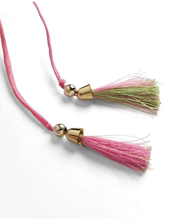 Babyhug Net Woven Sleeveless Lehenga Choli Set With Sequin Detailing & Dupatta - Green & Pink