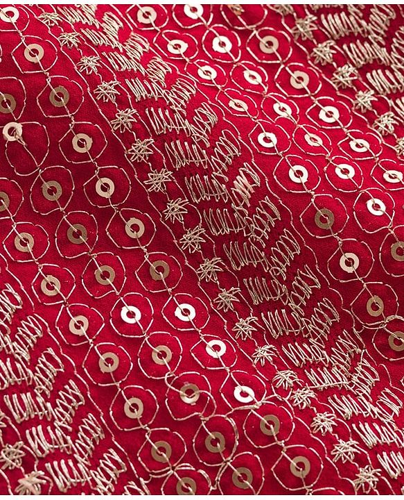 Babyhug Georgette Woven Sleeveless Kurti Gharara Set with Dupatta Embroidery & Sequin Detailing - Red