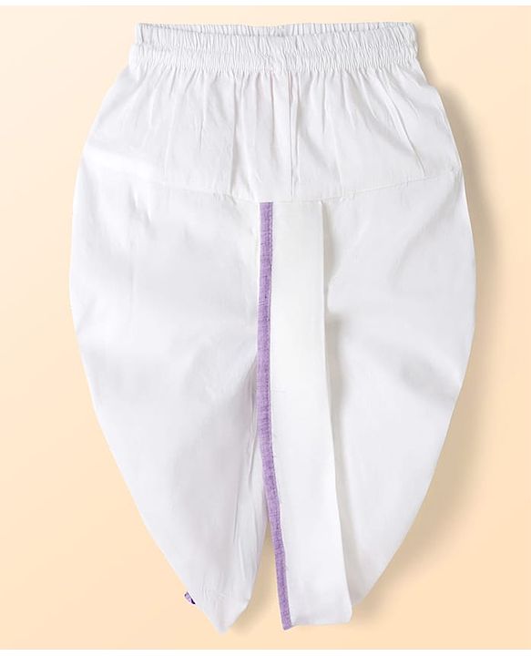 Babyhug Woven Full Sleeves Kurta Dhoti Set with Schiffli Detailing - Lavender