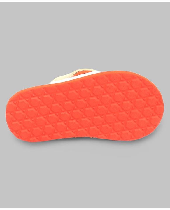 Cute Walk by Babyhug Back Strap Apple Printed Flip Flops - Orange