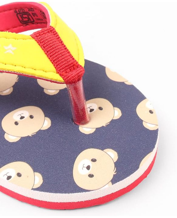Cute Walk by Babyhug Bear Printed Slip On Flip Flops -Navy
