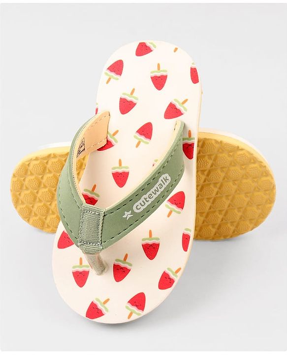 Cute Walk by Babyhug Ice Cream Printed Slip On Flip Flops -Light Green