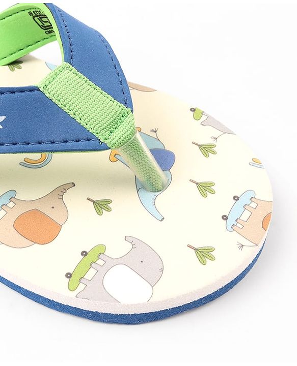 Cute Walk by Babyhug Elephant Printed Slip On Flip Flops -Blue