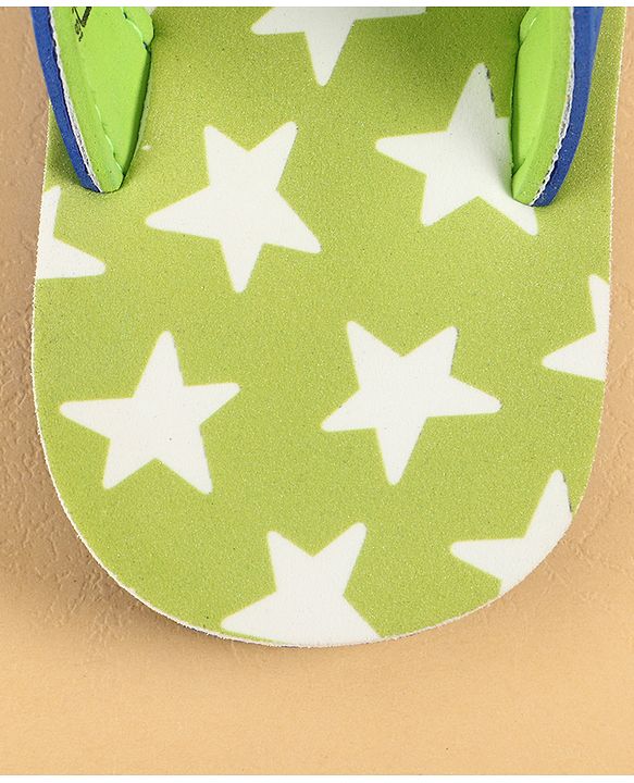Cute Walk by Babyhug Slip On Star Printed Flip Flop - Green