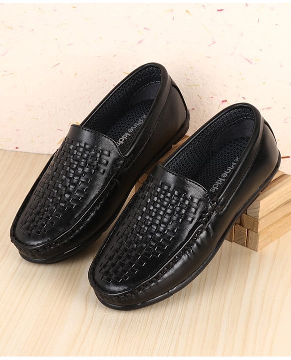 Pine Kids Slip On Solid Colour Loafers - Black