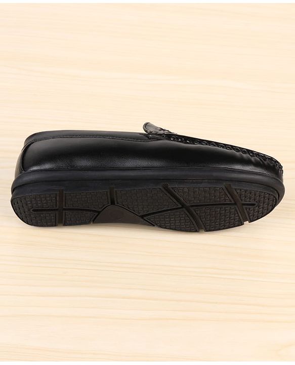 Pine Kids Slip On Solid Colour Loafers - Black